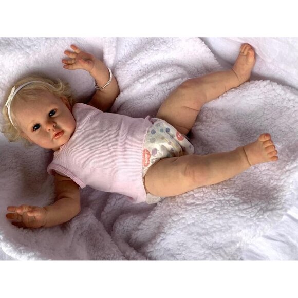🆕24 Inch  Girl Silicone Realistic with Hair & Toys Newborn Reborn  Baby Doll - Picture 3 of 5
